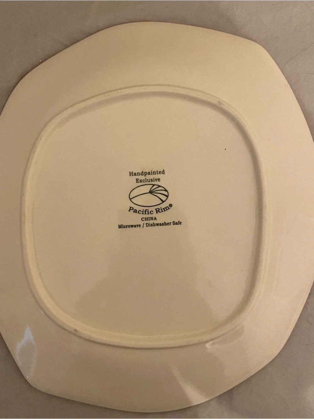 Pacific Rim Handpainted Ceramic Plate - Cream Trio - Picture 6 of 7